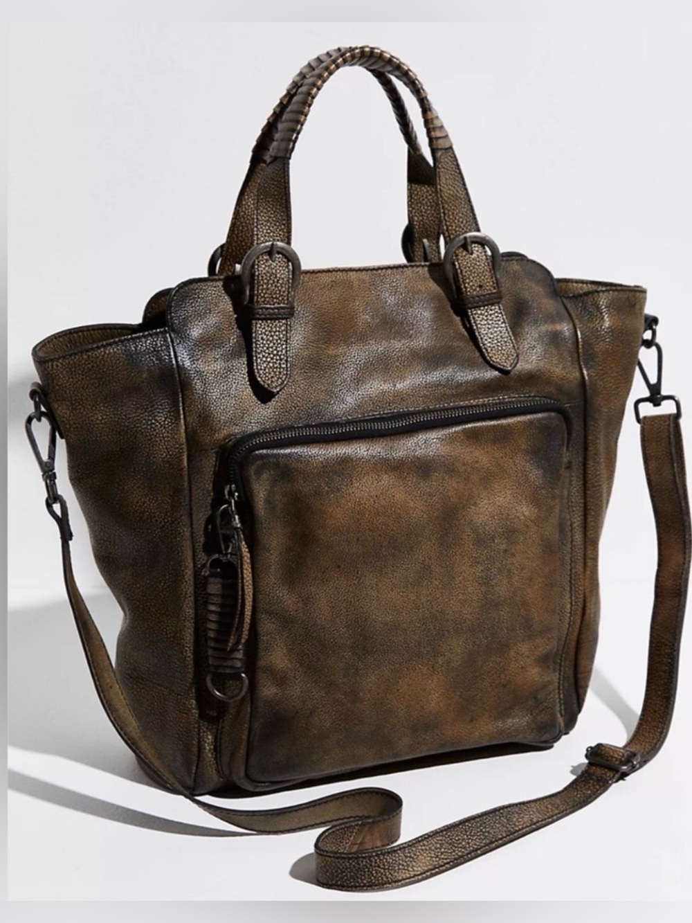 We The Free Rover Leather Tote in Bark🔥 Rare! free people - Picture 8 of 16